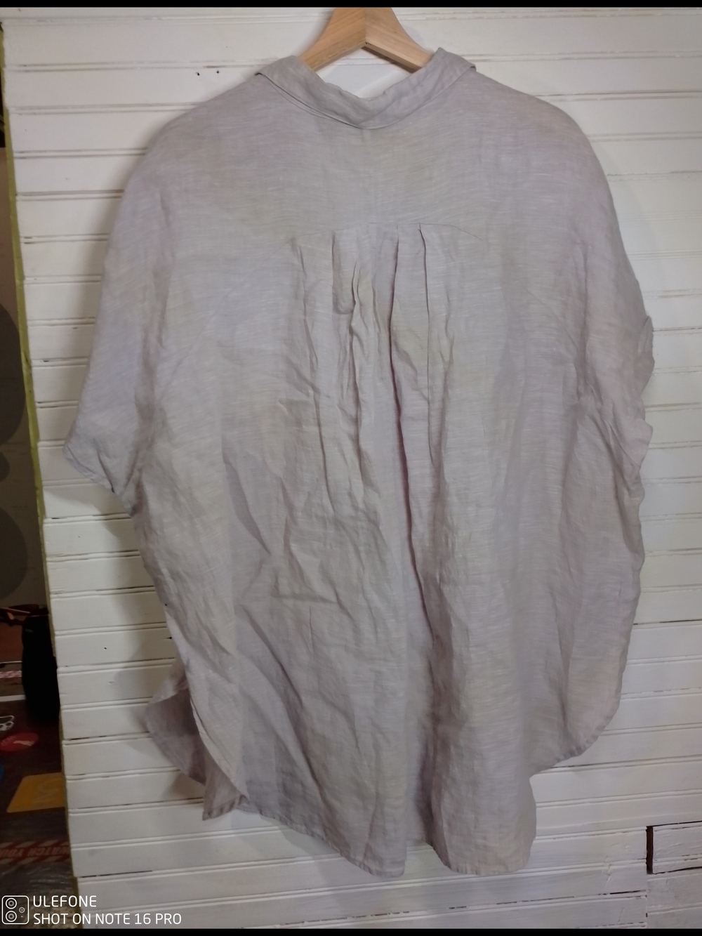 Tahari Lightweight Linen Button-Down Shirt in Light Gray - Womens - Picture 5 of 8